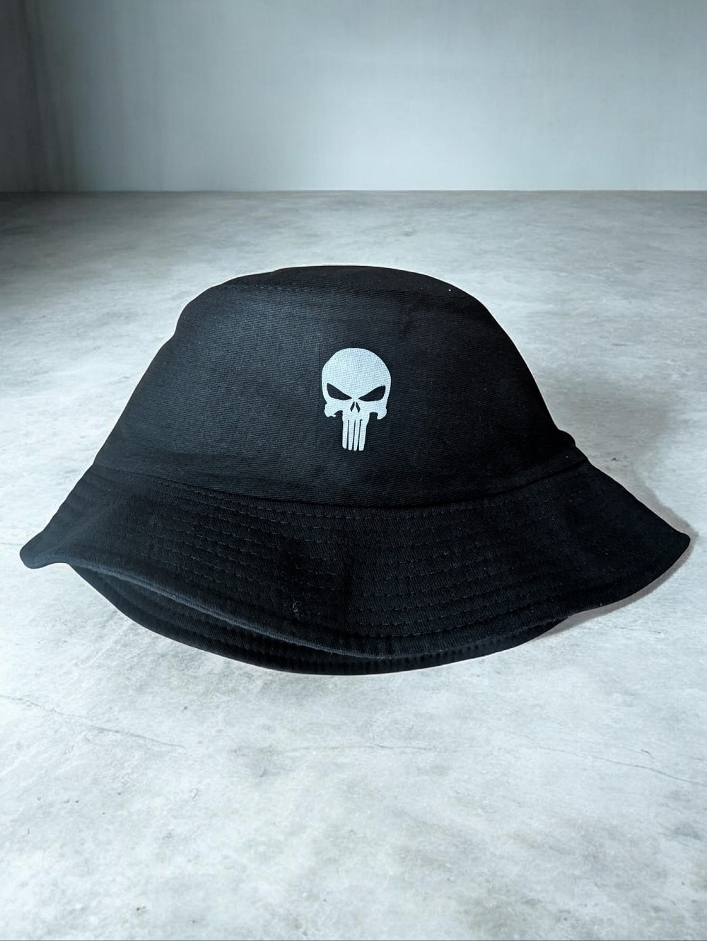 Punisher Skull Black Bucket Hat S/M